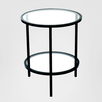 Palladium Black Iron & Glass Side Table