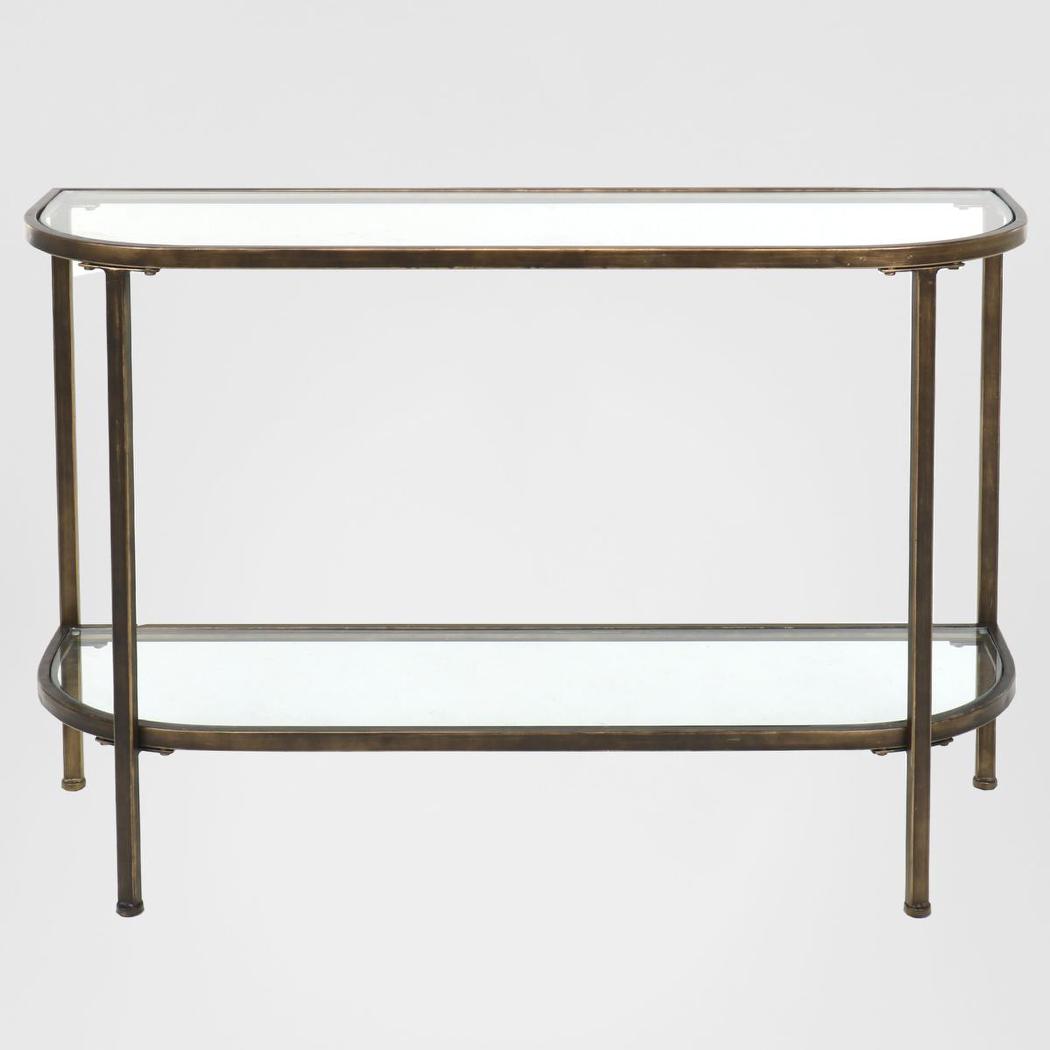 Palladium 120cm Curved Glass Console Table Brass