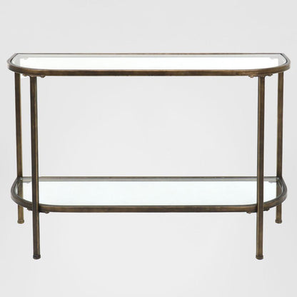 Palladium 120cm Curved Glass Console Table Brass