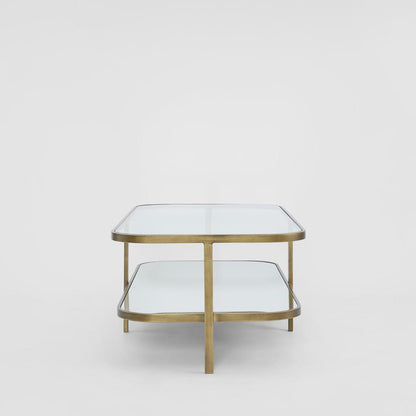 Lewis Brass Iron Glass & Mirror Coffee Table