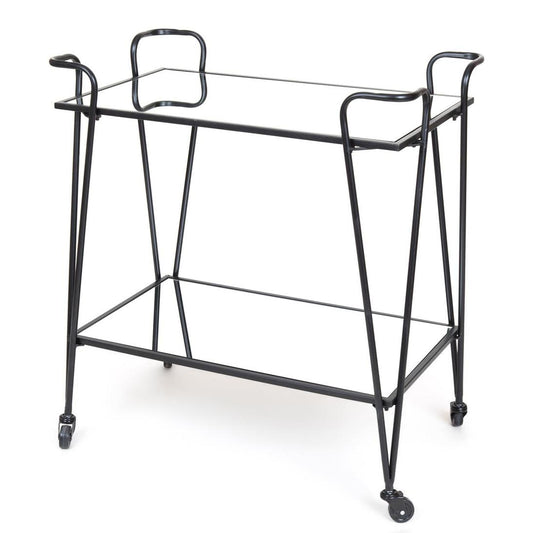 Lloyd Mirror Shelf Bar Cart Black