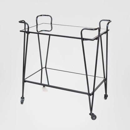 Lloyd Mirror Shelf Bar Cart Black