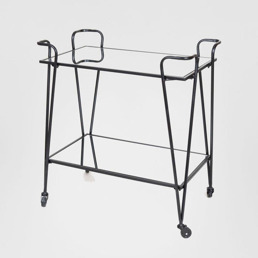 Lloyd Mirror Shelf Bar Cart Black