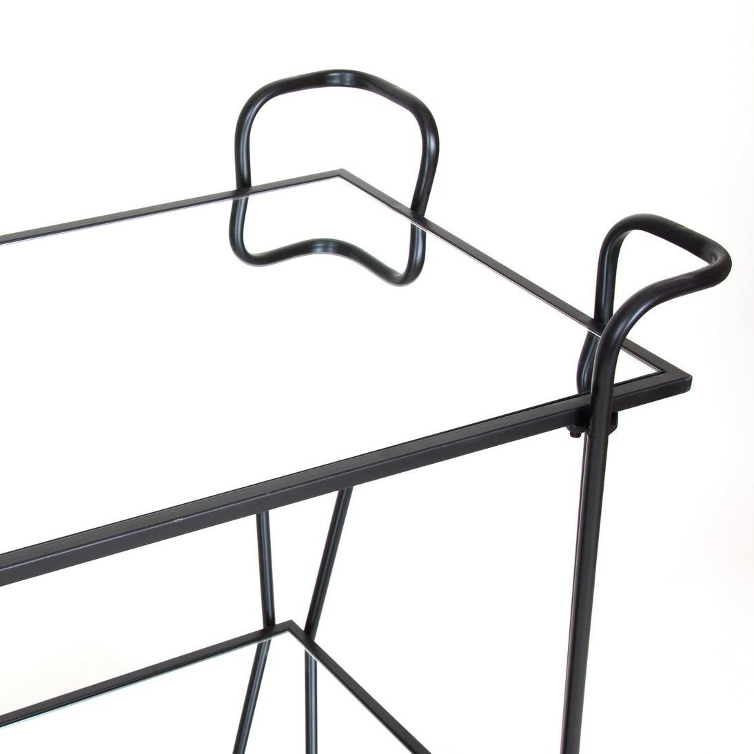 Lloyd Mirror Shelf Bar Cart Black
