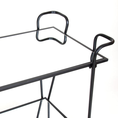 Lloyd Mirror Shelf Bar Cart Black
