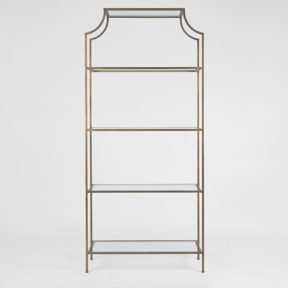 Palladium Brass Iron & Glass Shelf