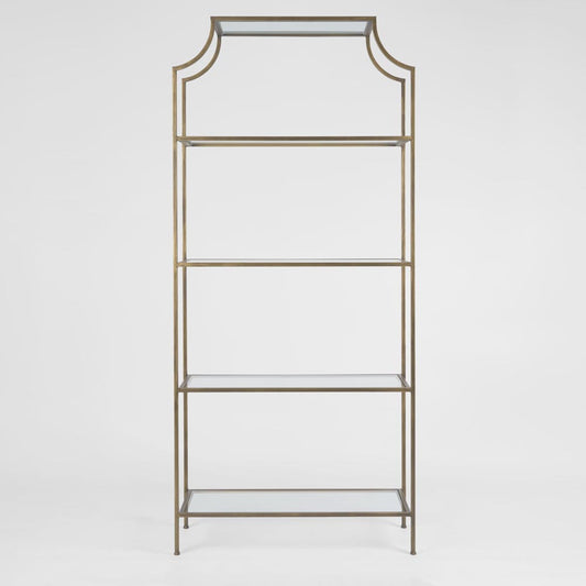 Palladium Brass Iron & Glass Shelf