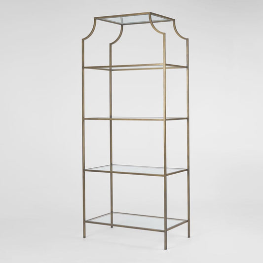 Palladium Brass Iron & Glass Shelf