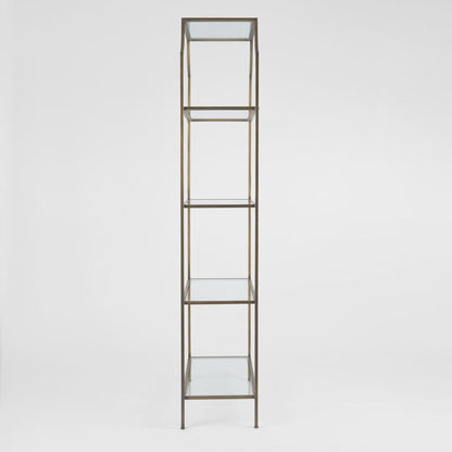 Palladium Brass Iron & Glass Shelf