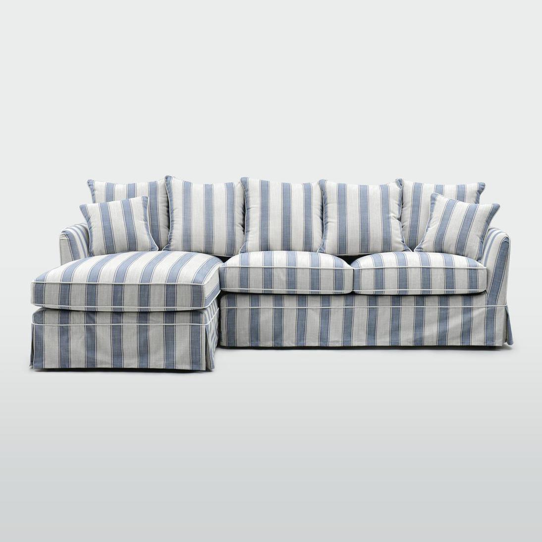 Slip Cover Only - Noosa Hamptons 2S RHF Blue Sky Stripe