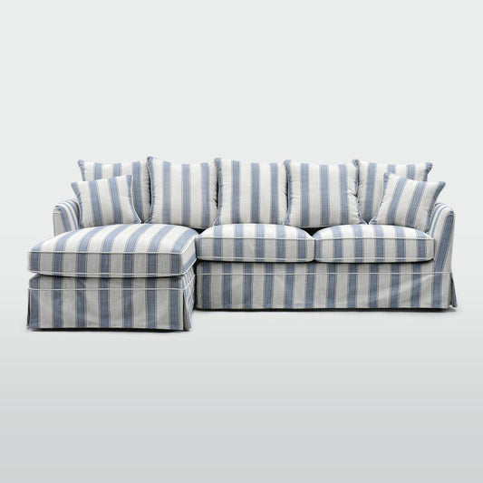 Slip Cover Only - Noosa Hamptons 2S RHF Blue Sky Stripe
