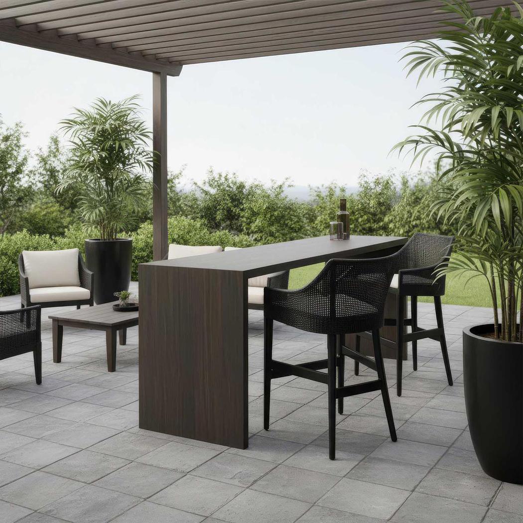 Charlotte Rattan Counter Stool Black