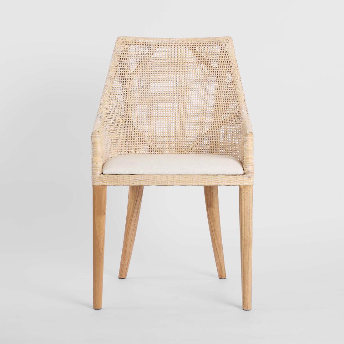 Charlotte Rattan Dining Chair Natural Whitewash