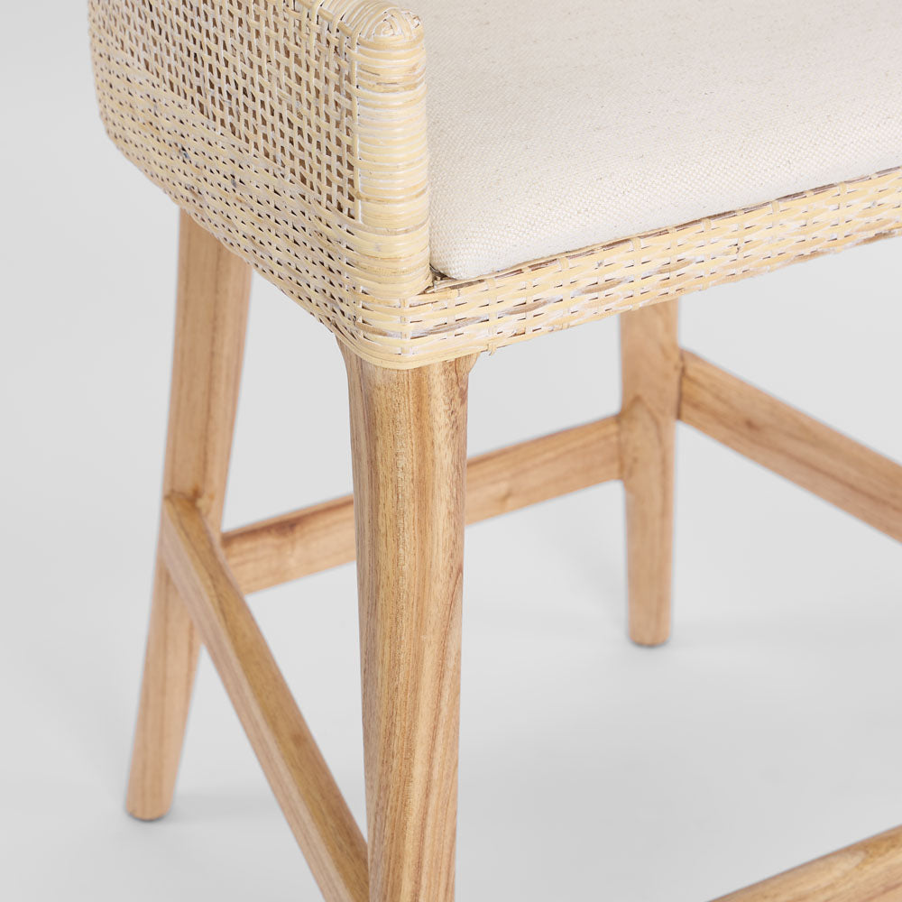 Charlotte Rattan Counter Stool Natural Whitewash