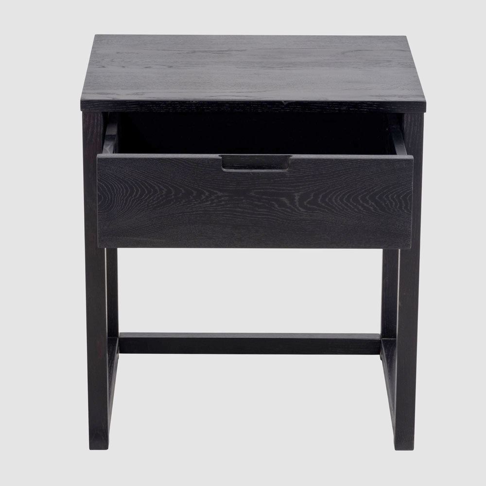Oslo Black Oak Bedside Table