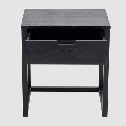 Oslo Black Oak Bedside Table