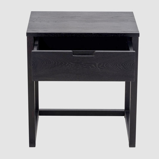Oslo Black Oak Bedside Table
