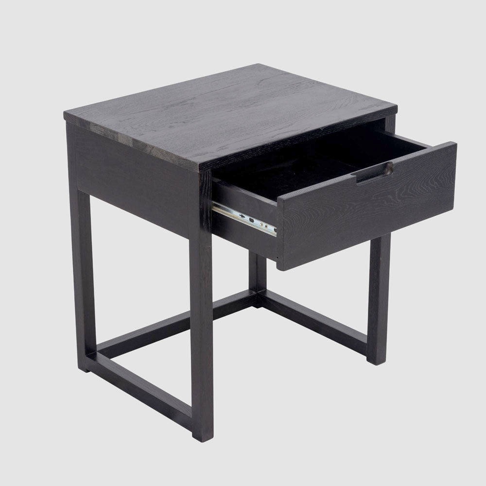 Oslo Black Oak Bedside Table