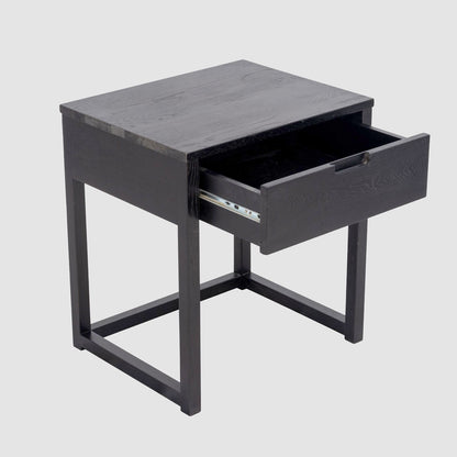 Oslo Black Oak Bedside Table