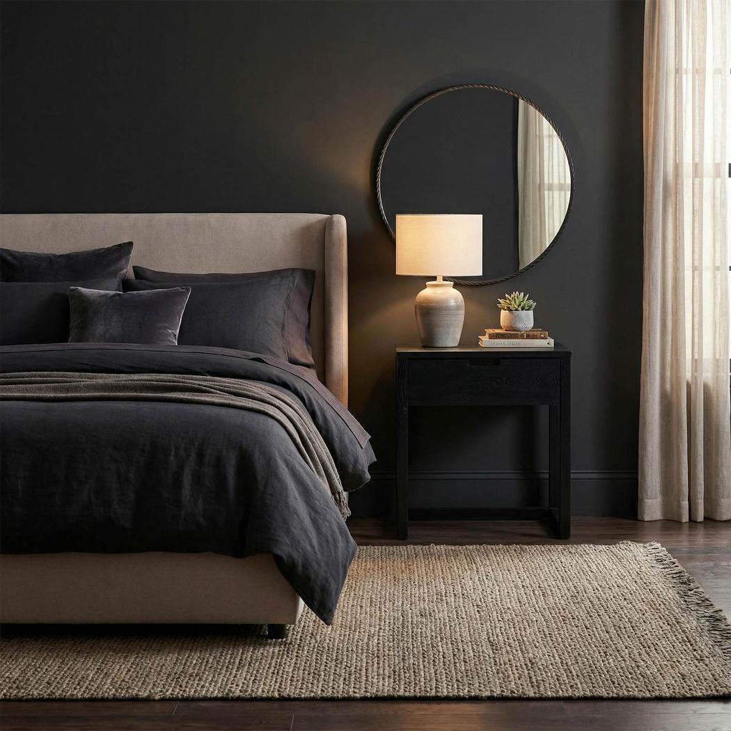 Oslo Black Oak Bedside Table
