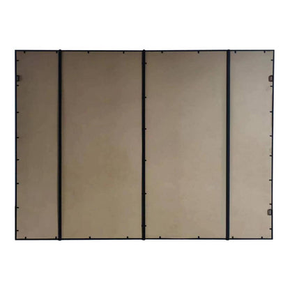 Crawford Rectangular 16 Pane Mirror Iron Frame Black 200cm x 160cm