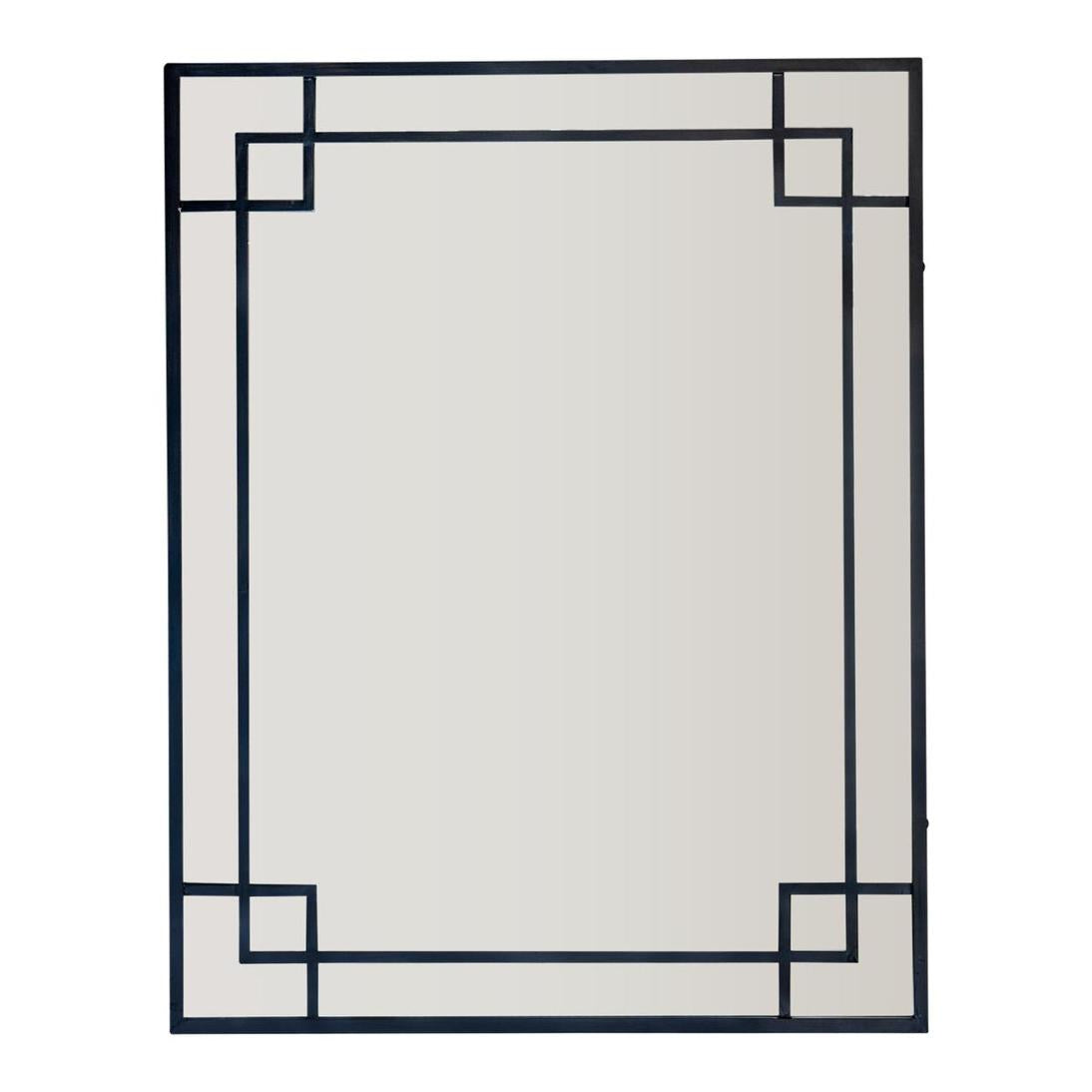 160Cm Black Mirror With Corner Detail