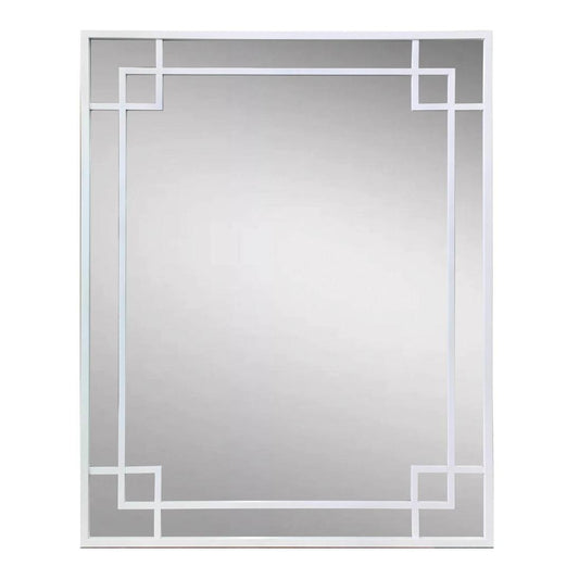 160cm White Mirror With Corner Detail