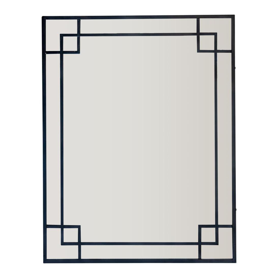 160Cm Black Mirror With Corner Detail