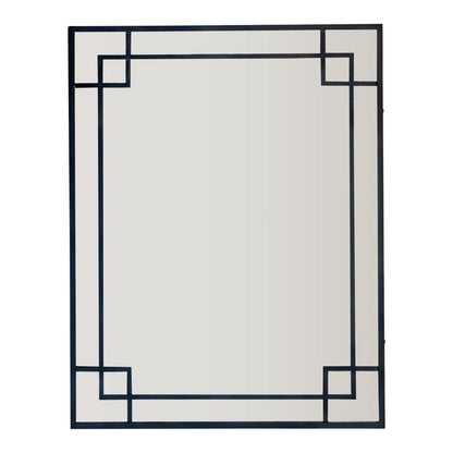 160Cm Black Mirror With Corner Detail