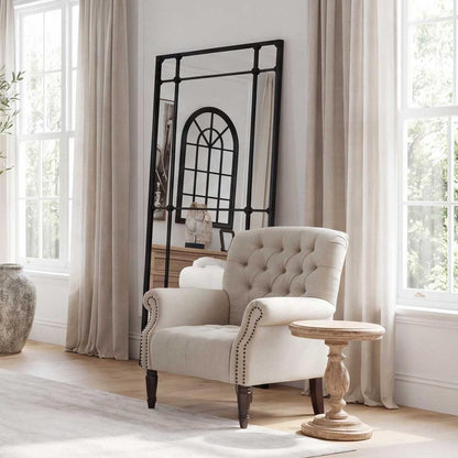 Morgan 12 Pane Rectangular Mirror Matt Black Finish