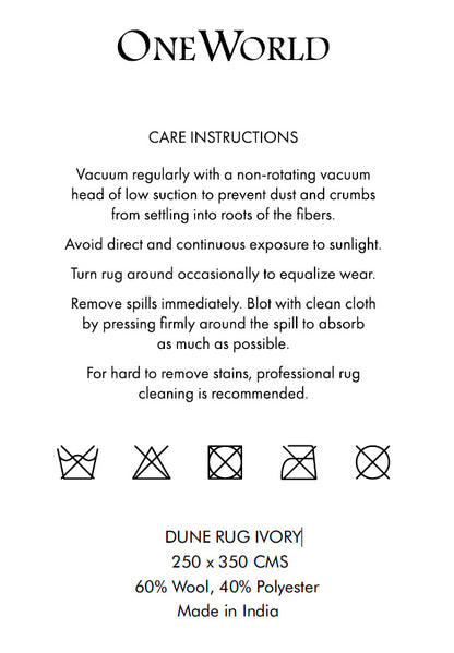 Dune Rug 250x350cm Ivory
