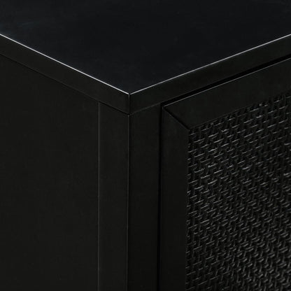 Santorini Hamptons 3 Drawer Timber/Rattan Dresser 100cm Black