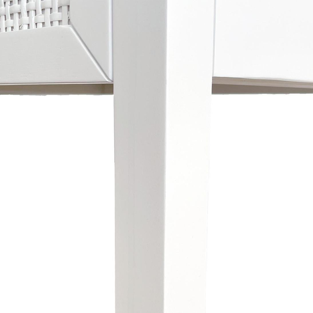 Santorini Hamptons 3 Drawer Timber/Rattan Dresser 100cm White