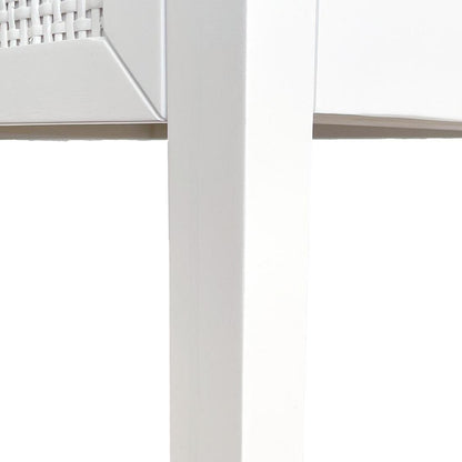 Santorini Hamptons 3 Drawer Timber/Rattan Dresser 100cm White