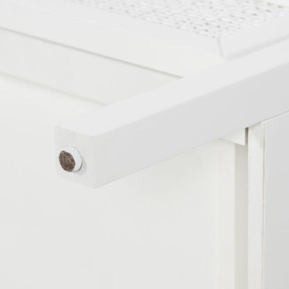 Santorini Hamptons 3 Drawer Timber/Rattan Dresser 100cm White