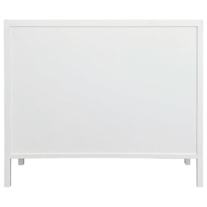 Santorini Hamptons 3 Drawer Timber/Rattan Dresser 100cm White