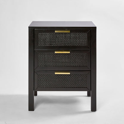 Santorini Bedside 3 Drawers Black