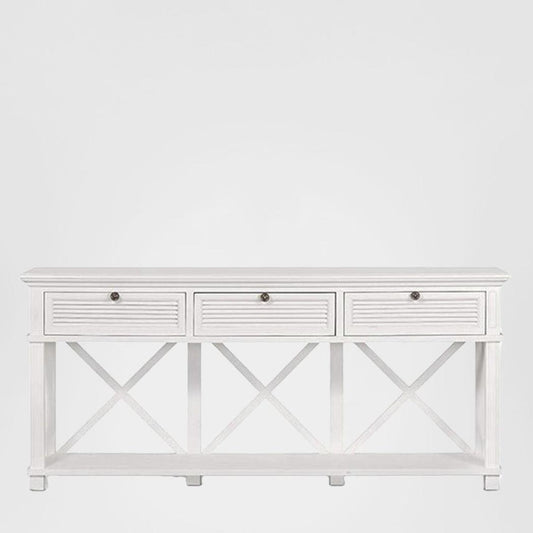 West Beach 3 Drawer Hamptons 190cm Console White