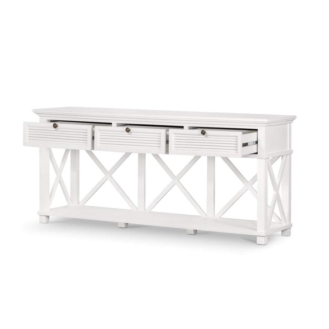 West Beach 3 Drawer Hamptons 190cm Console White