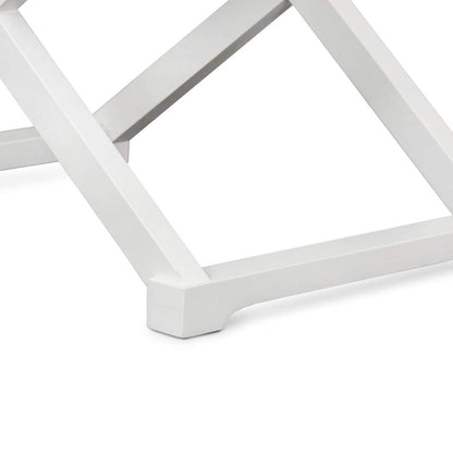 West Beach Cross Leg Hamptons BedSide Table W/Drawer White