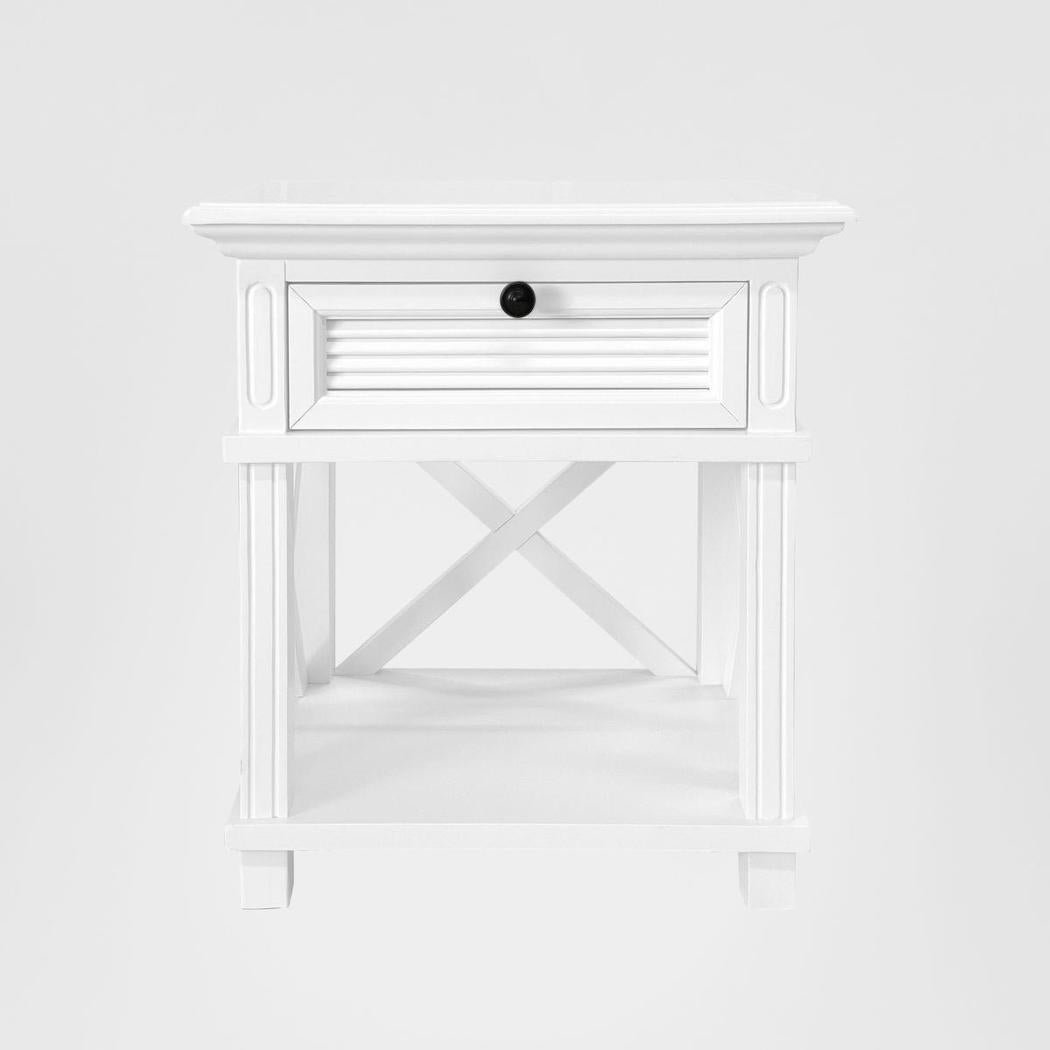 West Beach Hamptons Bedside Table W/Drawer White
