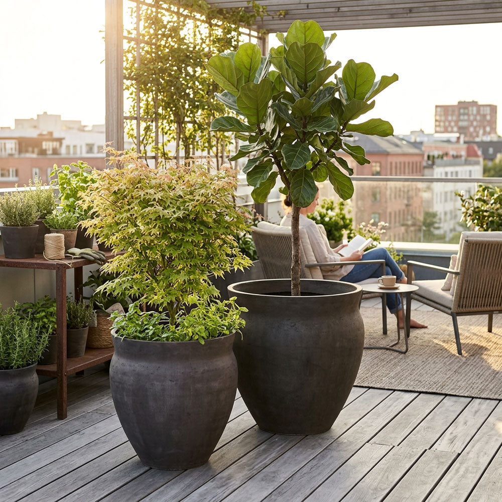 Landis Large Planter Set 2 Earth Brown