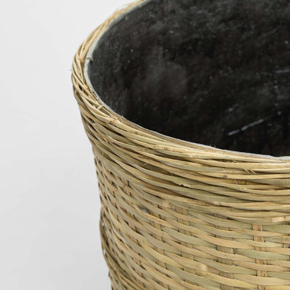 Village Planter Set of 2 Bamboo/Cement