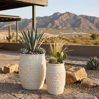 Adelina  Set of 2 Planters White