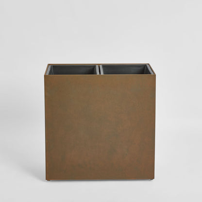 Odile Fiber Cement Dual Planter with Wheels Rust