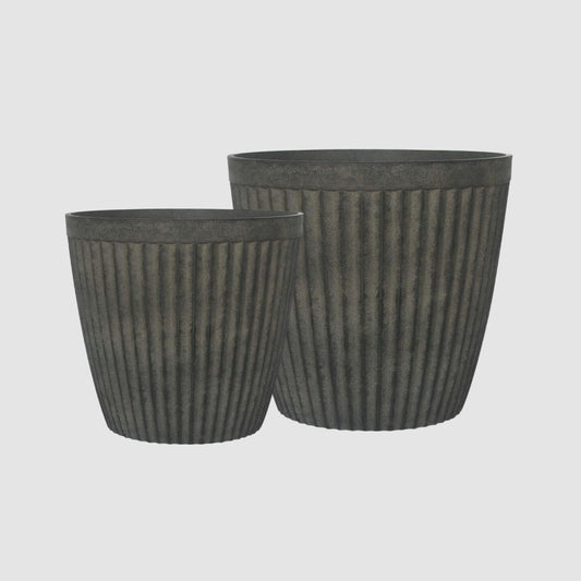 Elwood Set of 2 Planters Black