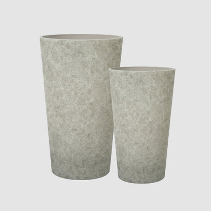 Ridge Set of 2 Tall Planters White