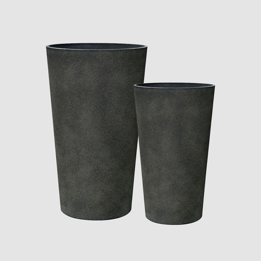 Ridge Set of 2 Tall Planters Black