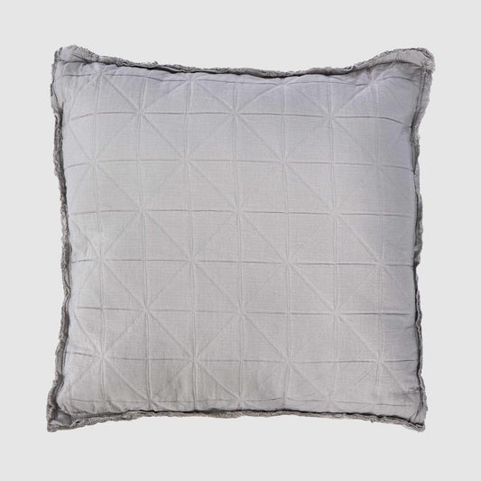 Quilted Cushion Light Grey 50x50 - Cover only