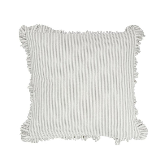 Tick Frill Cushion 50x50 Grey - Cover only